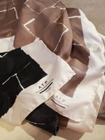 ATP Atelier Bellagio Black White Silk Scarf
