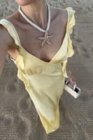 RUFFLE SHOULDER - Maxi dress - yellow