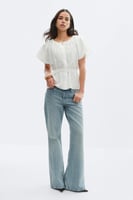 Gina Tricot Tie back blouse - Weiß