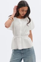 Gina Tricot Tie back blouse - Weiß