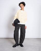 RELAXED CREWNECK CARDIGAN SIVIA BUTTERMILK GOTS