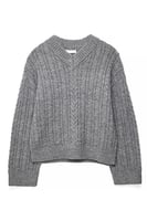 NA-KD Wool Blend Cable Knitted Sweater Grey