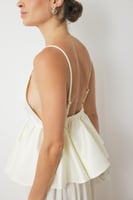 Träger-Peplum-Top mit offenem Rücken Offwhite