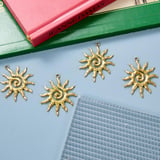 LEGENTLISUR 5 x Sun Charms for Jewellery Making | Gold vintage stainless steel pendant charms, for bracelets, necklaces, earrings, DIY accessories