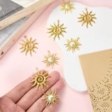 LEGENTLISUR 5 x Sun Charms for Jewellery Making | Gold vintage stainless steel pendant charms, for bracelets, necklaces, earrings, DIY accessories