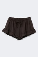 Linen blend frill shorts
