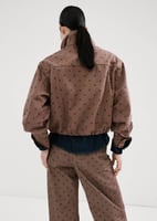 Bomberjacke aus Jeans mit Polka Dots