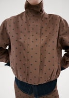 Bomberjacke aus Jeans mit Polka Dots