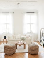 Westwing Handgefertigter Pouf Bono aus Jute