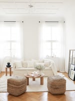 Westwing Handgefertigter Pouf Bono aus Jute