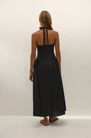 Faithfull the Brand La Cala Midi Dress Lola Polka Dot Black Cream