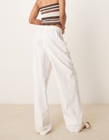 ASOS DESIGN Tall – Hose in Leinenoptik in Wollweiß