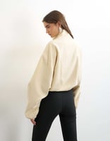 Topshop Bomberjacke mit Stehkragen in Ecru