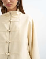 Topshop Bomberjacke mit Stehkragen in Ecru