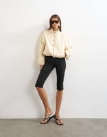 Topshop Bomberjacke mit Stehkragen in Ecru