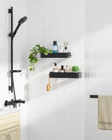 Kitsure Duschablage ohne Bohren, Badezimmer organizer, Large, Schwarz | 2-Pack Duschablagen