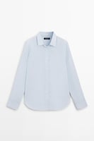 Gestreiftes Hemd 100% Leinen Regular-Fit · Himmelblau · Hemden | Massimo Dutti
