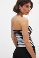 Stripe Twist Detailed Tube Top