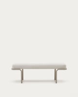 Kave Home Compo Polsterbank beiger Chenille und graues Metallgestell 130 cm