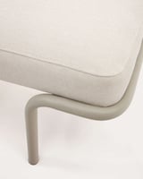 Kave Home Compo Polsterbank beiger Chenille und graues Metallgestell 130 cm