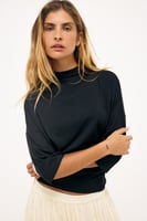 Soft Line Funnel Neck Jersey Top