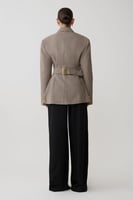 MESHKI Mila Shaped Blazer - Tan Check, image 3 of 4