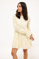 NA-KD Sleeve Detail Deep Back Dress Yellow