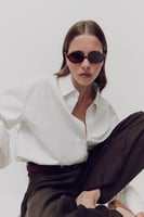 H&M Ovale Sonnenbrille - Braun/Schildpattmuster, image 1 of 4