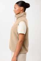 LangerChen Weste mit Stehkragen aus Woll-Fleece (Limestone)