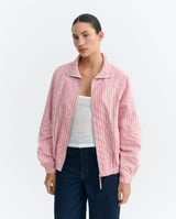 Thinking Mu Chaqueta Bomber Mujer Rayas Rosa Y Roja Monica
