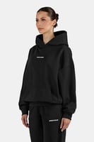 Clarita Logo Oversized Hoodie Washed Black