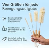 Vove Flaschenbürsten-Set 4-teilig aus Natur-Sisal