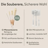Vove Flaschenbürsten-Set 4-teilig aus Natur-Sisal