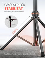 180 cm Mobile Phone Tripod for Smartphone, Sturdy Expandable Aluminium Rods & Larger and Longer Tripod Legs, Mobile Phone Tripod Holder with Remote Shutter Release Compatible Smartphone | Sturdy, larger and longer tripod legs, mobile phone tripod holder with remote shutter release compatible smartphone