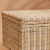 IKEA TOLKNING Bank mit Fach - Handarbeit Rattan 120 cm, image 4 of 4