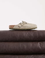 Birkenstock Boston Clogs aus Wildleder in verblasstem Khaki