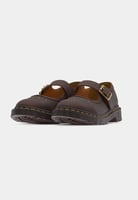 MARY JANE FLOWER - Ankle strap ballet pumps - dark brown