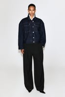 FUNNEL-NECK DENIM JACKET