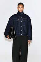 FUNNEL-NECK DENIM JACKET