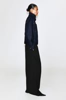 FUNNEL-NECK DENIM JACKET