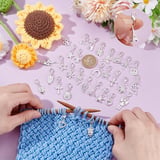 nbeads 30pcs Alloy Pendant Decoration, Tibetan Styles Dangle Metal Charms Alloy Pendant with Lobster Clasp for Stitch Marker Earrings Necklace Jewellery Crafts Silver