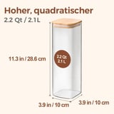 ComSaf Vorratsgläser, Glasbehälter mit Deckel