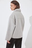 Bouclé-Jacke mit Reißverschluss