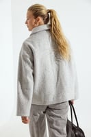 Bouclé-Jacke mit Reißverschluss