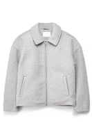 Bouclé-Jacke mit Reißverschluss