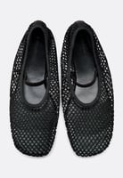 Mesh-Ballerinas mit Riemen