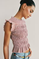 ZARA TOP MIT GESMOKTEM VICHYKARO