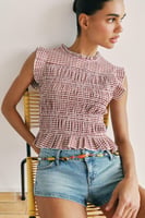 ZARA TOP MIT GESMOKTEM VICHYKARO