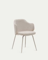 Kave Home Yunia Stuhl in Beige mit Stahlbeinen mit beigem Finish FSC 100%