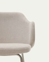 Kave Home Yunia Stuhl in Beige mit Stahlbeinen mit beigem Finish FSC 100%